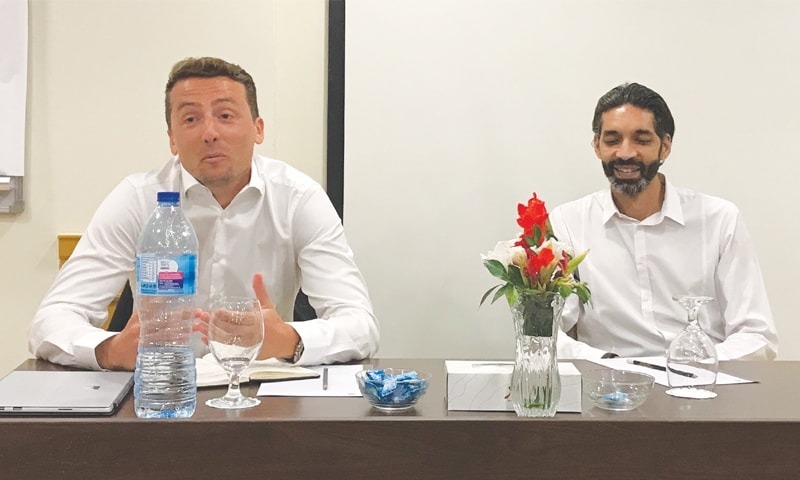 PFF Normalisation Committee chairperson Humza Khan (R). PHOTO COURTESY: PFF