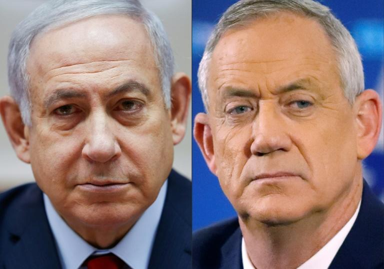 Netanyahu and Gantz agreed on swapping roles midway, each serving Israel for 18 months..
PHOTO : AFP/FILE
