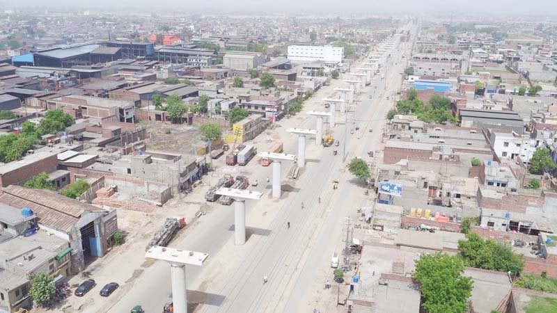 Construction site of Orange Line Metro Train. PHOTO: NNI