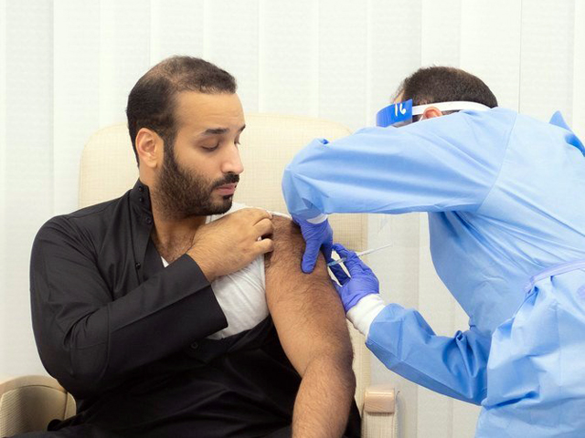 Saudi Arabia crown prince receives first Covid-19 vaccine in the kingdom