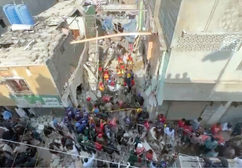 Three killed as cylinder blast turns house to rubble