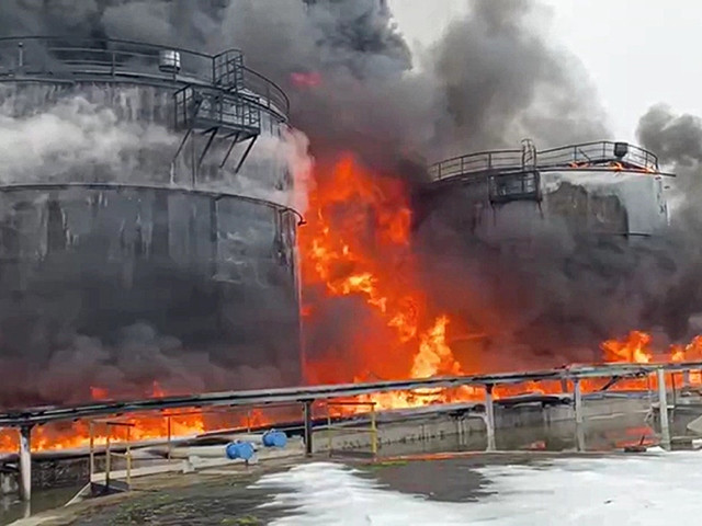 Drone strike sparks oil depot fires in Russia’s Rostov region